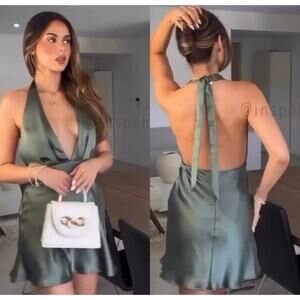 ZARA BLOGGER FAVORITE SATIN EFFECT MINI DRESS